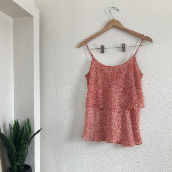CAbi Tops - CAbi Paprika Red Ruffled Tiered Tank Top
